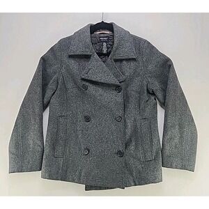 American Eagle Outfitters Womens Gray Wool Blend Peacoat Size Med Lined
